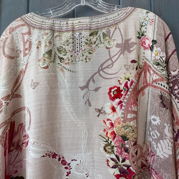 Camilla Franks O/S Crystal Embellished Silk Kaftan Beaded Dress PinksNEW—SOLD - Picture 7 of 16